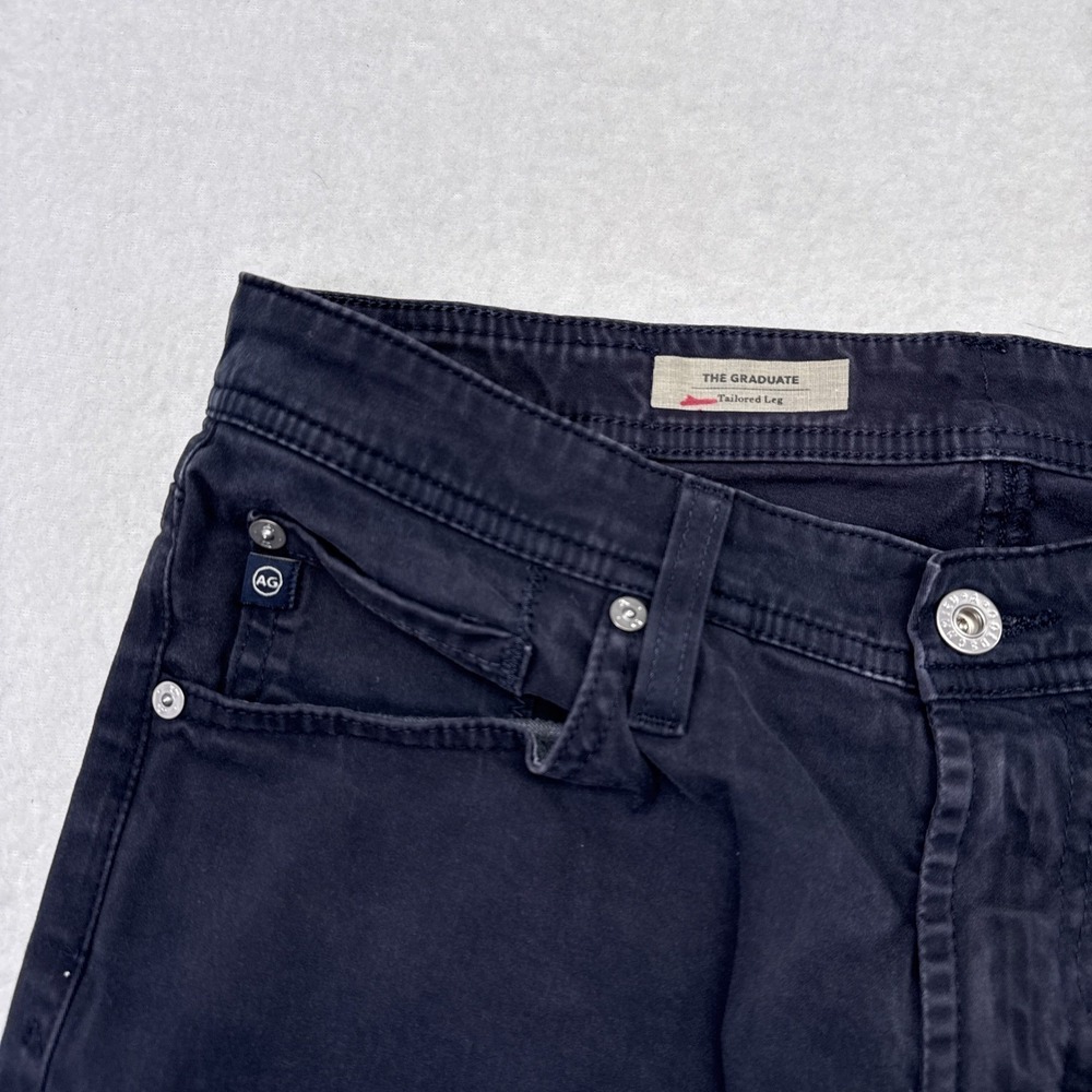 AG Adriano Goldschmied Graduate Pants Mens Size 30 x 27 Navy Blue Tailored Leg - Picture 4 of 8